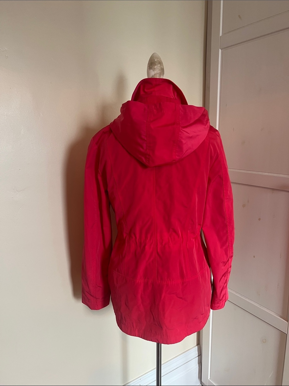 Charter Club Bright Pink Hooded Utility Jacket – Water Resistant Rain Coat Small - Picture 6 of 10